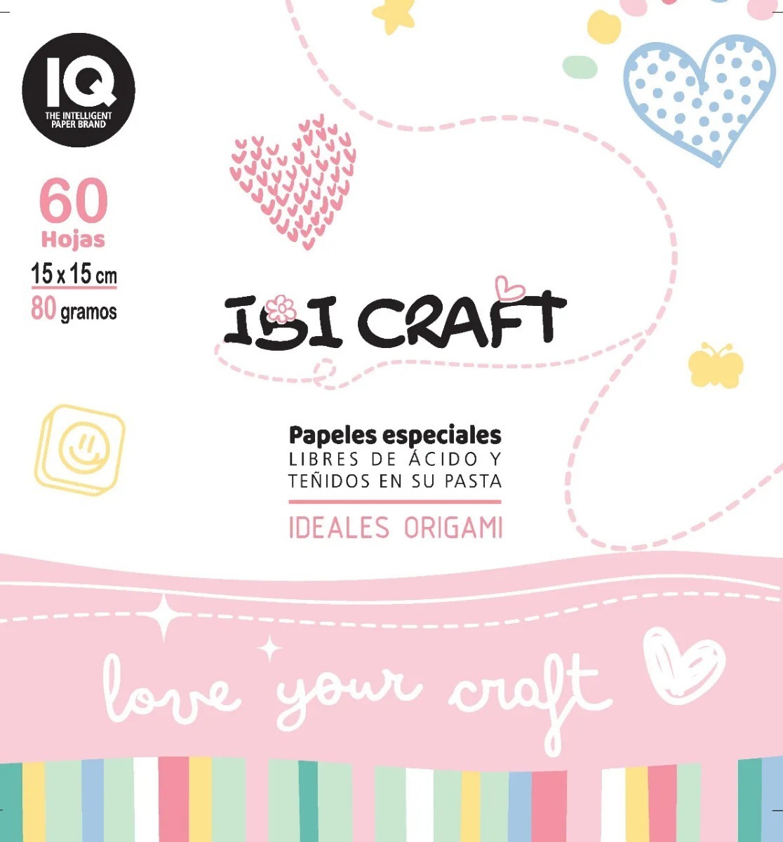 Papel Para Origami Ibi Craft 15x15 Cm X 60 Hojas 80 Gramos