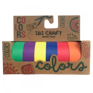 Cinta Washi Tape Adhesiva Decorativa Rainbow 5 M X 6 Unidades