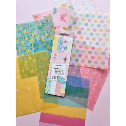 Scrapbooking Vellum Ilustrados Edición Correo 15x20 96gr 8 hojas - Imagen 3