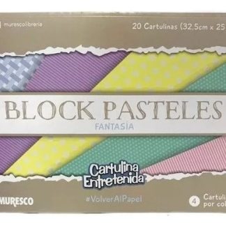 Block Hojas Cartulina Pastel Fantasia 20 Hojas Scrapbooking