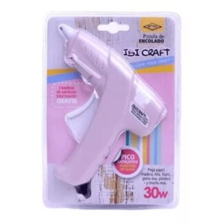 Pistola Ibi Craft Encoladora Para Barras Finas 30w Rosa Pastel + 2 barritas