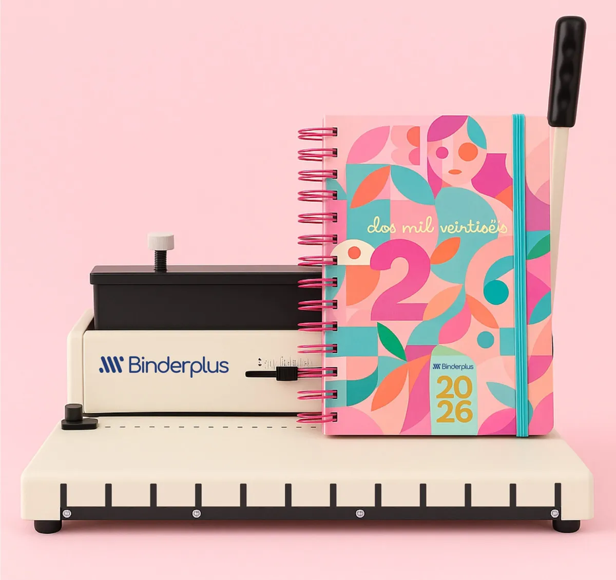Anilladora Para Doble Alambre A4 12 Hojas Binder Plus Blanco