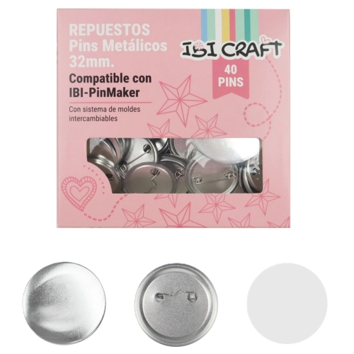 Sets De Pines 32 Mm 40 X Unidades Repuesto Con Broche Ibi Craft - Imagen 2