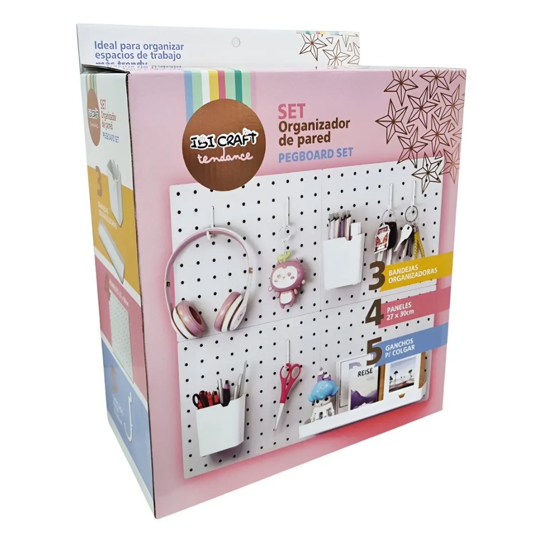 Set Organizador De Pared Ibi Craft 60x54cm Con Accesorios