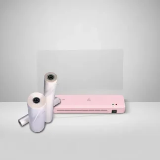 Kit Ibi Craft: Plastificadora A4 Rosa + Carpeta Foil A4 Transparente + Bobina 228mm X 100m