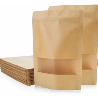 Bolsa Doypack Kraft Marron Con Ventana Y Cierre 10x15 X50 U Marrón Doypack Kraft 10x15 Marrón | Zipper Kraft 11x16