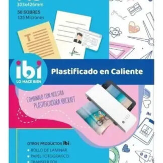 Plastificado En Caliente Pouch A3 125 Micrones X 50 Unidades