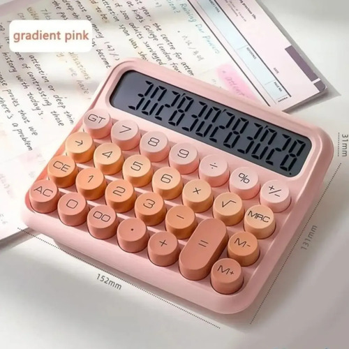 Calculadora Ibi Craft Tendance Display Grande 12 Digitos Color Rosa - Imagen 2