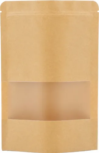 Bolsa Doypack Con Ventana Kraft 12x18 X50 Unidades Marrón Doypack Kraft Marrón | Doypack Kraft