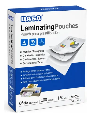 Pouch Plastificado Caliente Oficio Dasa 150 Micrones X 100