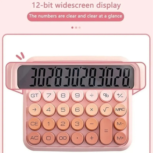 Calculadora Ibi Craft Tendance Display Grande 12 Digitos Color Rosa - Imagen 3
