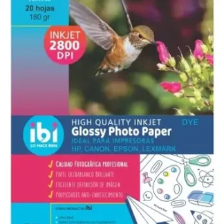 Papel Fotografico Brillo Brillante Glossy A4 180grs X 20hjs Blanco