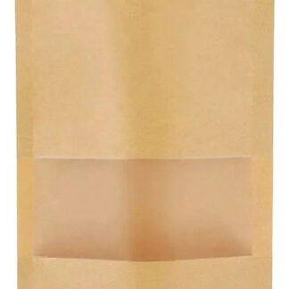 Bolsa Doypack Original Kraft Marron Con Ventana 16x24 X50u