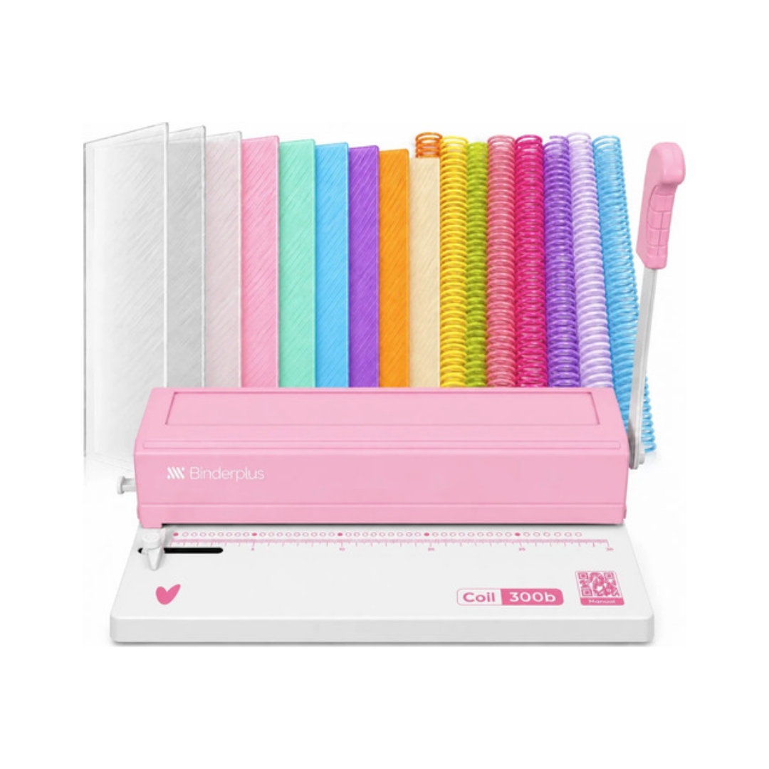 Espiraladora A4 Binderplus Rosa 100 Tapa 50 Espiral Pastel Rosa
