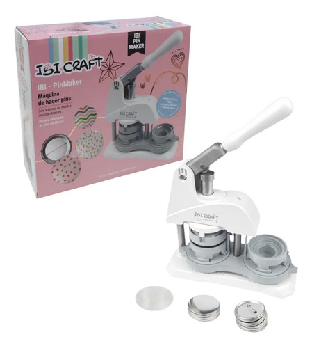 Máquina Para Hacer Pins Personalizados 58 Mm. Ibi Craft Blanco Ibi Pinmakers